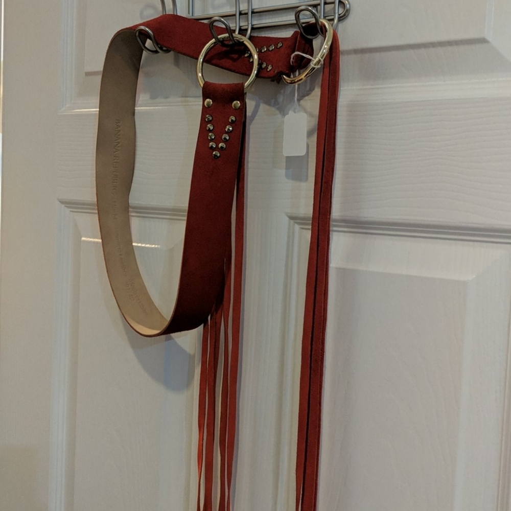 Vintage banana republic hot orange leather belt